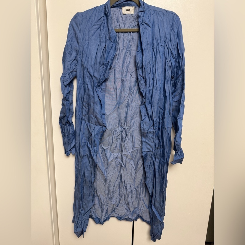 HAVE Dusty Blue Lightweight Open-Front Cardigan